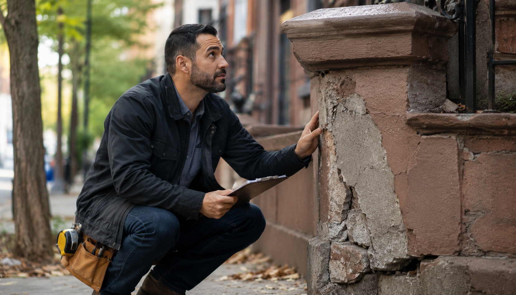 NYC violation removal contractor inspecting a property for required repairs